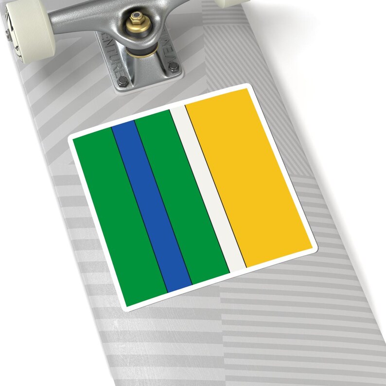 Abstract Racing Stripe Sticker, Green Yellow Blue Geometric Vinyl Decal (Enstone ’92), Car Lover Gift image 6