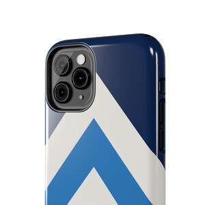 Abstract Racing Stripe Phone Case, Navy Azure Signal Red Geometric Cover (Riviera Stripe), Retro Motorsport Gift image 11