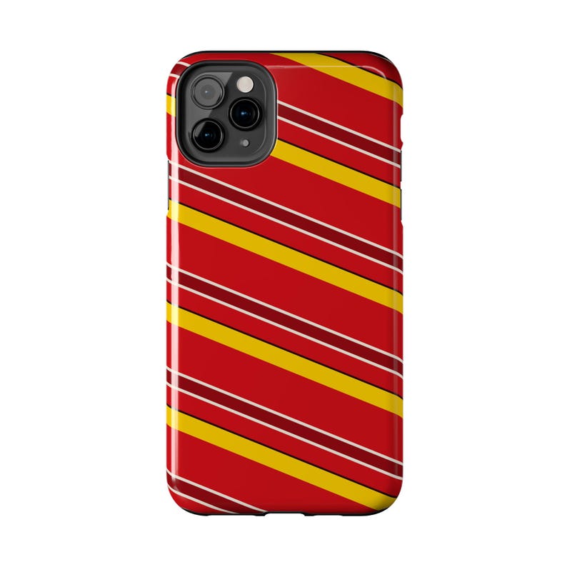 Abstract Racing Stripe Phone Case, Racing Red Shield Yellow Geometric Cover (Modena Red), Retro Motorsport Gift image 15