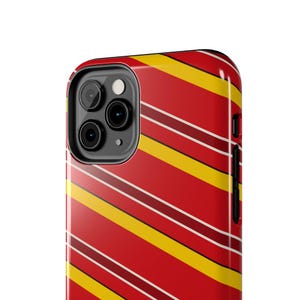 Abstract Racing Stripe Phone Case, Racing Red Shield Yellow Geometric Cover (Modena Red), Retro Motorsport Gift image 11