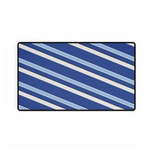 Abstract Racing Stripe Desk Mat, French Racing Blue Bone Geometric Desk Pad (Reims Blue), Gift for Car Lovers image 10