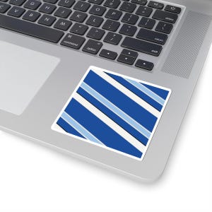Abstract Racing Stripe Sticker, French Racing Blue Bone Geometric Vinyl Decal (Reims Blue), Car Lover Gift bild 3