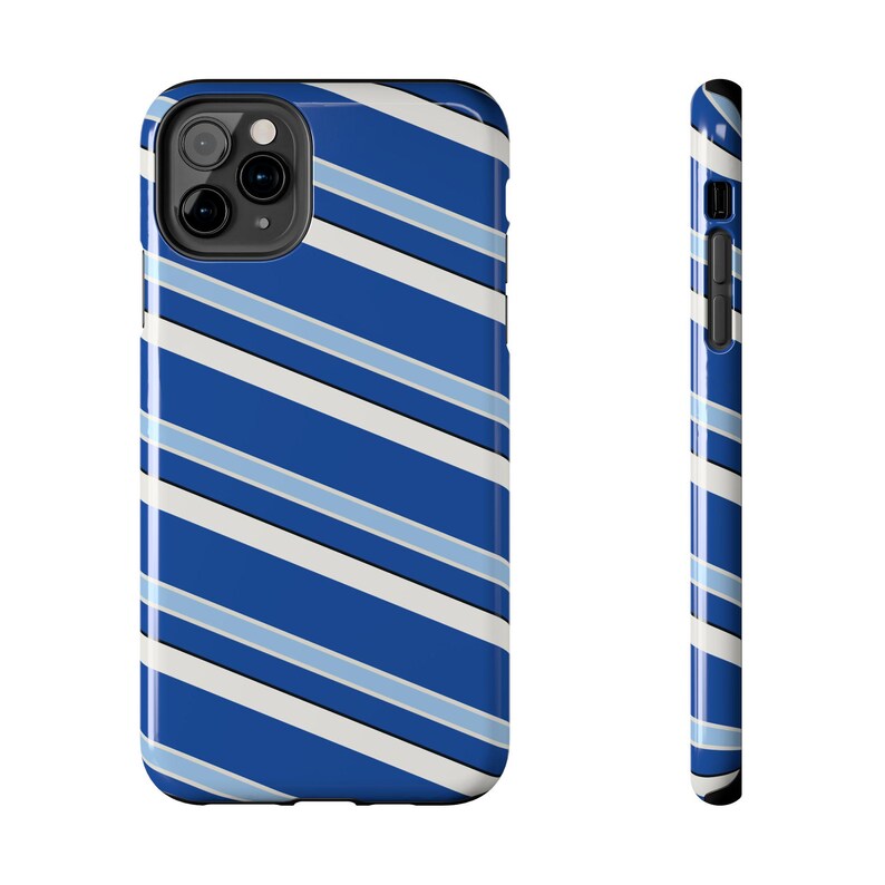 Abstract Racing Stripe Phone Case, French Racing Blue Bone Geometric Cover (Reims Blue), Retro Motorsport Gift image 14
