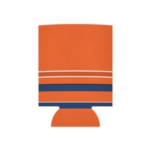 Abstract Racing Stripe Can Cooler, Orange Deep Blue Geometric Can Insulator (Zandvoort Orange), Motorsport Gift image 3