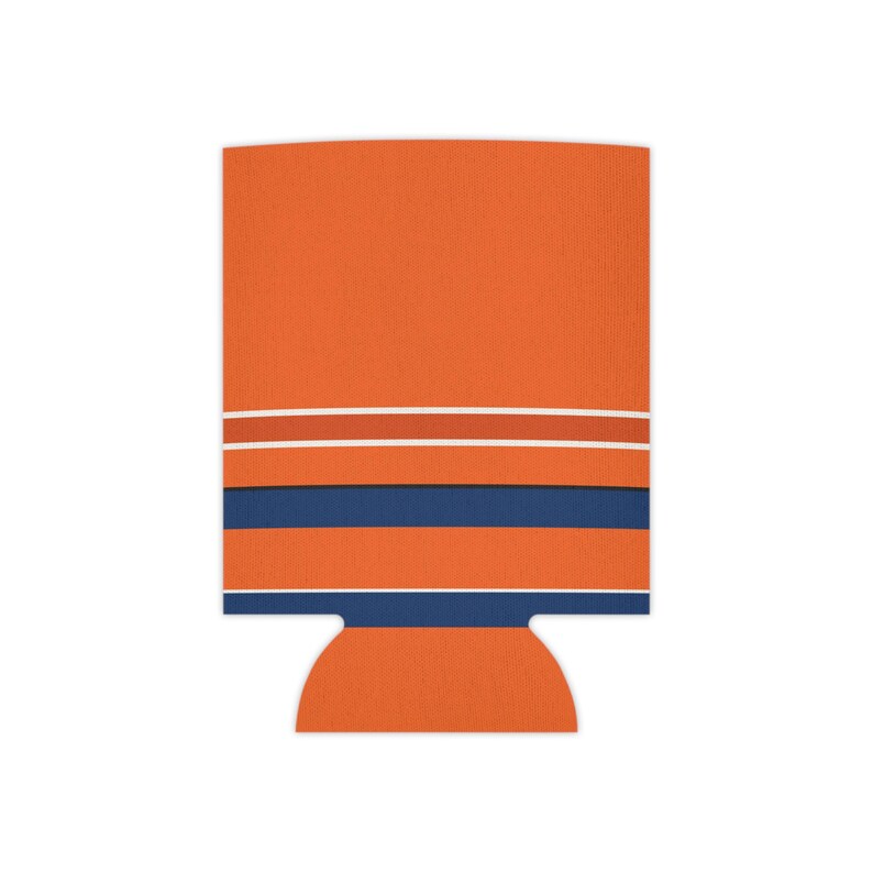 Abstract Racing Stripe Can Cooler, Orange Deep Blue Geometric Can Insulator (Zandvoort Orange), Motorsport Gift image 3