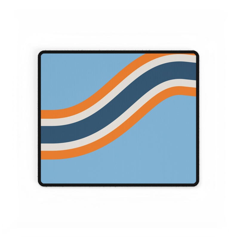 Abstract Racing Stripe Desk Mat, Powder Blue Marigold Geometric Desk Pad (Sarthe ’68), Gift for Car Lovers image 6