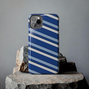 Abstract Racing Stripe Phone Case, French Racing Blue Bone Geometric Cover (Reims Blue), Retro Motorsport Gift image 18