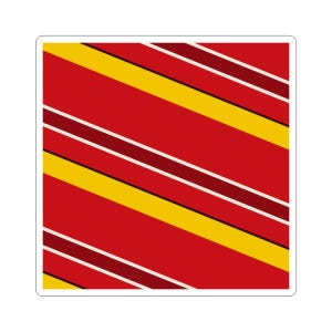 Abstract Racing Stripe Sticker, Racing Red Shield Yellow Geometric Vinyl Decal (Modena Red), Car Lover Gift Bild 2