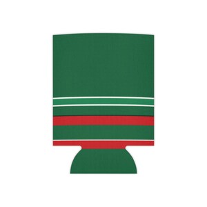 Refroidisseur de canette à rayures de course abstraites, isotherme géométrique vert, blanc et rouge (vert Bathurst), cadeau pour passionnés de sport automobile image 3