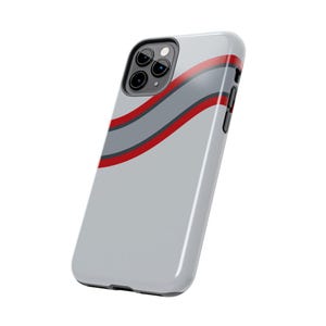 Coque de téléphone à rayures abstraites, motif géométrique argent et rouge (Avus Silver), cadeau rétro sport automobile image 10