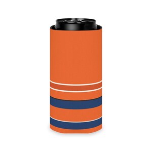 Abstract Racing Stripe Can Cooler, Orange Deep Blue Geometric Can Insulator (Zandvoort Orange), Motorsport Gift image 8