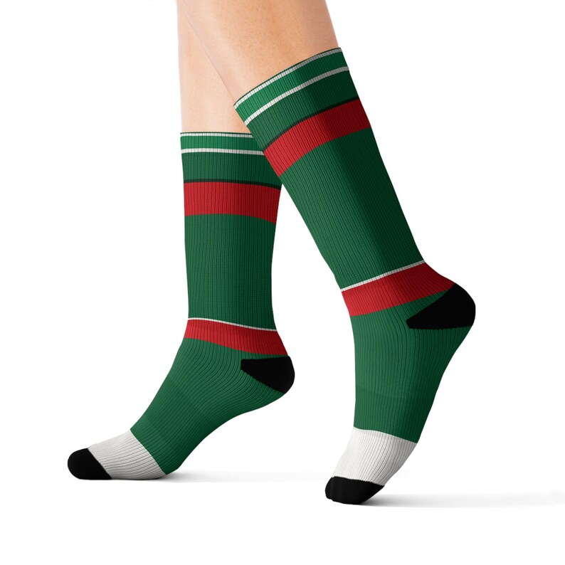 Abstract Racing Stripe Socks, Green White Red Novelty Dress Socks (Bathurst Green), Motorsport Gift for Him image 10