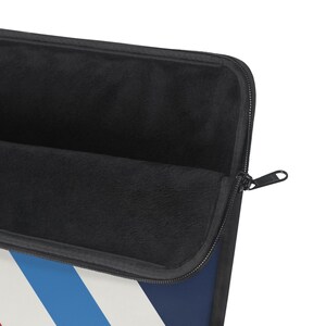Abstract Racing Stripe Laptop Sleeve, Navy Azure Signal Red Geometric Laptop Case (Riviera Stripe), Gift for Car Lovers image 7