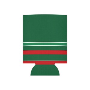 Refroidisseur de canette à rayures de course abstraites, isotherme géométrique vert, blanc et rouge (vert Bathurst), cadeau pour passionnés de sport automobile image 2