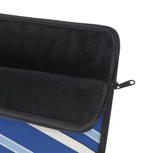 Abstract Racing Stripe Laptop Sleeve, French Racing Blue Bone Geometric Laptop Case (Reims Blue), Gift for Car Lovers image 10