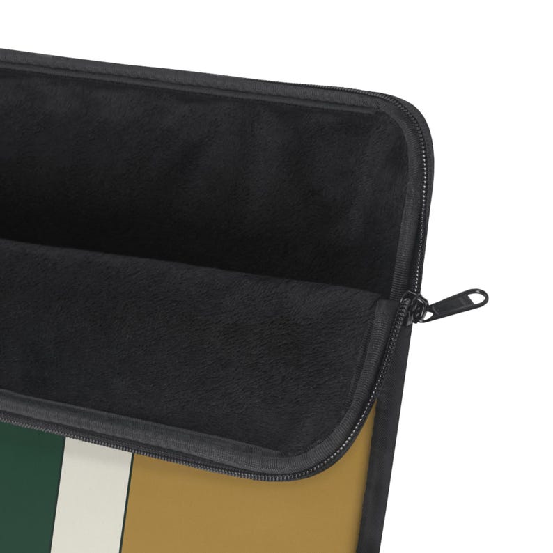 Abstract Racing Stripe Laptop Sleeve, British Racing Green Brass Geometric Laptop Case (Brooklands Green), Gift for Car Lovers imagem 7