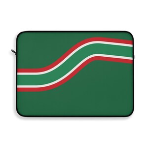 Abstract Racing Stripe Laptop Sleeve, Green White Red Geometric Laptop Case (Bathurst Green), Gift for Car Lovers image 8