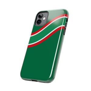 Abstract Racing Stripe Phone Case, Green White Red Geometric Cover (Bathurst Green), Retro Motorsport Gift image 4