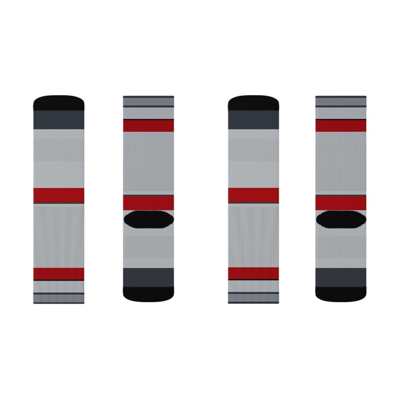 Abstract Racing Stripe Socks, Silver Racing Red Novelty Dress Socks (Avus Silver), Motorsport Gift for Him image 11