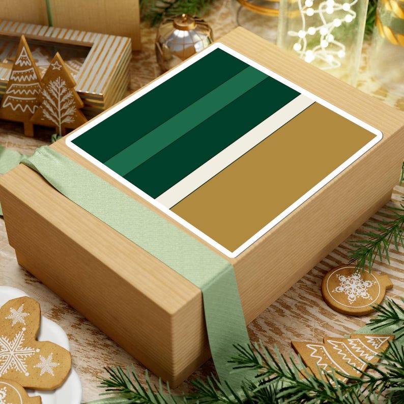 Abstract Racing Stripe Sticker, British Racing Green Brass Geometric Vinyl Decal (Brooklands Green), Car Lover Gift image 10