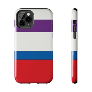 Abstract Racing Stripe Phone Case, Light Blue Violet Red Geometric Cover (Bavarian Three), Retro Motorsport Gift image 8