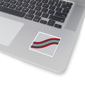 Abstract Racing Stripe Sticker, Silver Racing Red Geometric Vinyl Decal (Avus Silver), Car Lover Gift imagen 12