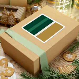 Abstract Racing Stripe Sticker, British Racing Green Brass Geometric Vinyl Decal (Brooklands Green), Car Lover Gift image 7