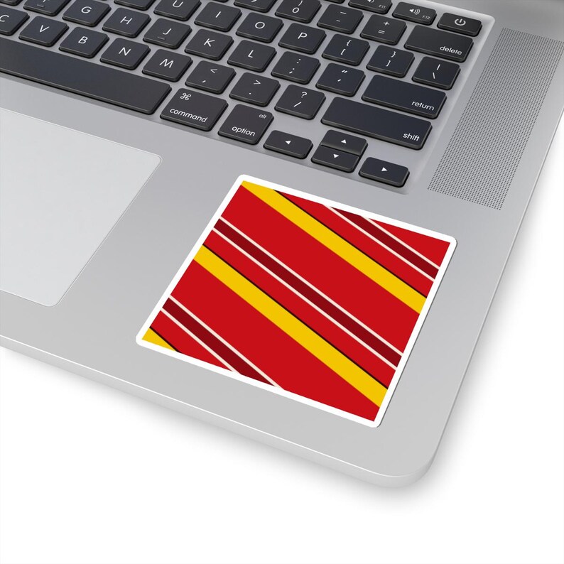 Abstract Racing Stripe Sticker, Racing Red Shield Yellow Geometric Vinyl Decal (Modena Red), Car Lover Gift Bild 3