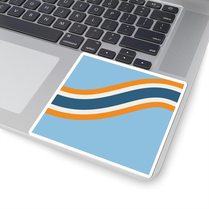 Abstract Racing Stripe Sticker, Powder Blue Marigold Geometric Vinyl Decal (Sarthe ’68), Car Lover Gift bild 6