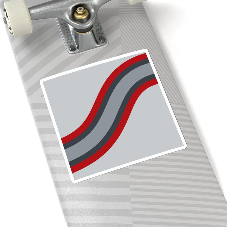 Abstract Racing Stripe Sticker, Silver Racing Red Geometric Vinyl Decal (Avus Silver), Car Lover Gift imagen 9