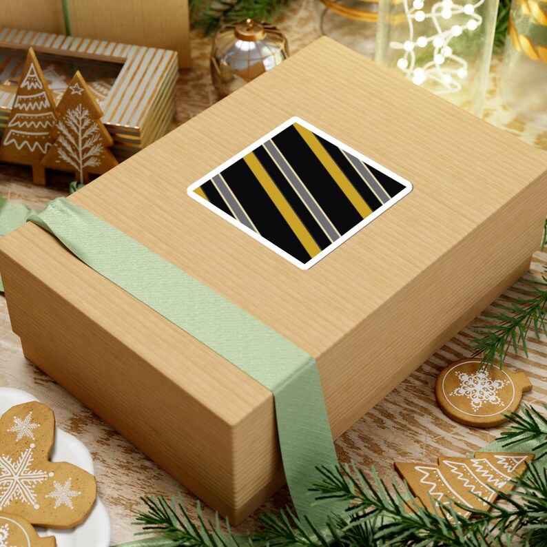 Abstract Racing Stripe Sticker, Black Gold Geometric Vinyl Decal (Midnight and Gold), Car Lover Gift imagen 4