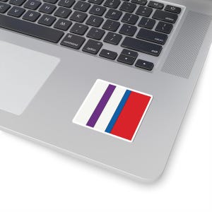 Abstract Racing Stripe Sticker, Light Blue Violet Red Geometric Vinyl Decal (Bavarian Three), Car Lover Gift image 12