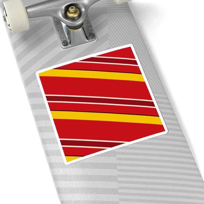 Abstract Racing Stripe Sticker, Racing Red Shield Yellow Geometric Vinyl Decal (Modena Red), Car Lover Gift Bild 9
