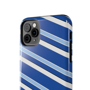 Abstract Racing Stripe Phone Case, French Racing Blue Bone Geometric Cover (Reims Blue), Retro Motorsport Gift image 17