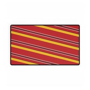 Abstract Racing Stripe Desk Mat, Racing Red Shield Yellow Geometric Desk Pad (Modena Red), Gift for Car Lovers image 10