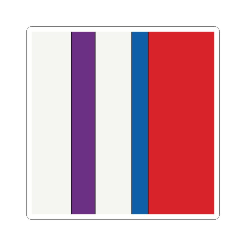 Abstract Racing Stripe Sticker, Light Blue Violet Red Geometric Vinyl Decal (Bavarian Three), Car Lover Gift image 2
