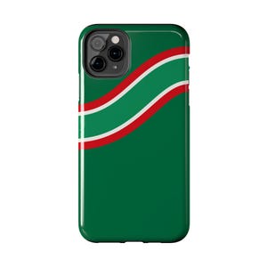 Abstract Racing Stripe Phone Case, Green White Red Geometric Cover (Bathurst Green), Retro Motorsport Gift image 15