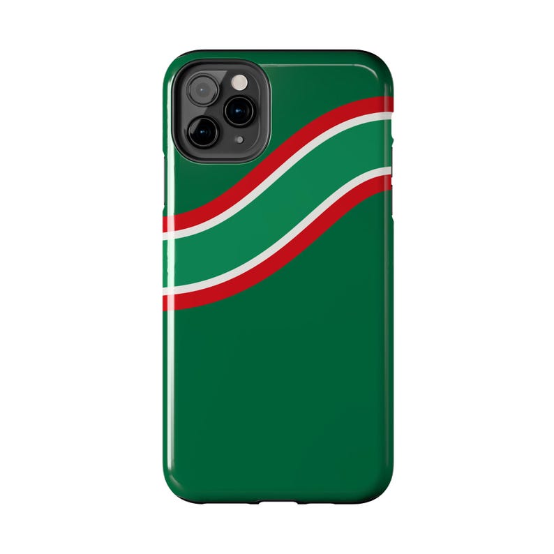 Abstract Racing Stripe Phone Case, Green White Red Geometric Cover (Bathurst Green), Retro Motorsport Gift image 15