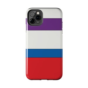 Abstract Racing Stripe Phone Case, Light Blue Violet Red Geometric Cover (Bavarian Three), Retro Motorsport Gift image 15