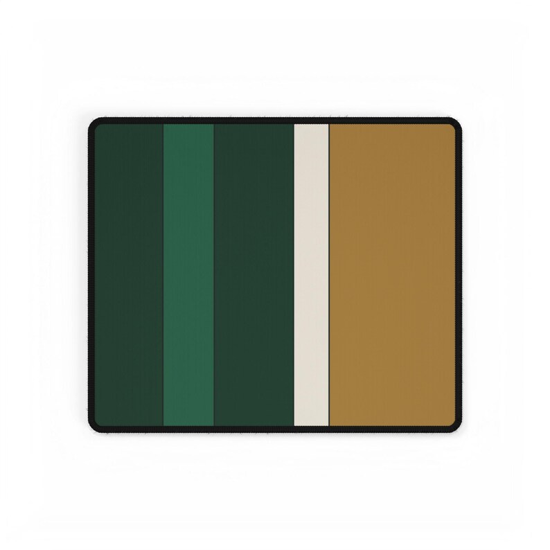 Abstract Racing Stripe Desk Mat, British Racing Green Brass Geometric Desk Pad (Brooklands Green), Gift for Car Lovers image 6