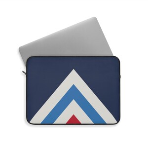 Abstract Racing Stripe Laptop Sleeve, Navy Azure Signal Red Geometric Laptop Case (Riviera Stripe), Gift for Car Lovers image 9