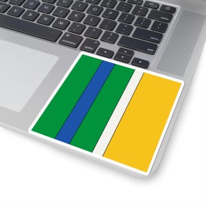 Abstract Racing Stripe Sticker, Green Yellow Blue Geometric Vinyl Decal (Enstone ’92), Car Lover Gift image 5