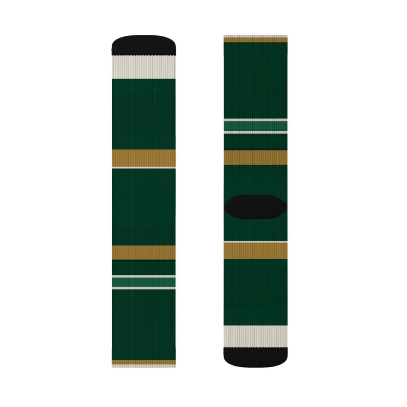 Calcetines con rayas de carreras abstractas, calcetines de vestir originales de latón verde British Racing Green (Brooklands Green), regalo de automovilismo para él. imagen 5