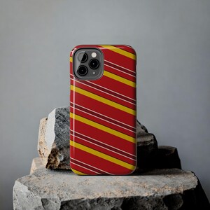 Abstract Racing Stripe Phone Case, Racing Red Shield Yellow Geometric Cover (Modena Red), Retro Motorsport Gift image 12