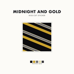 Abstract Racing Stripe Sticker, Black Gold Geometric Vinyl Decal (Midnight and Gold), Car Lover Gift
