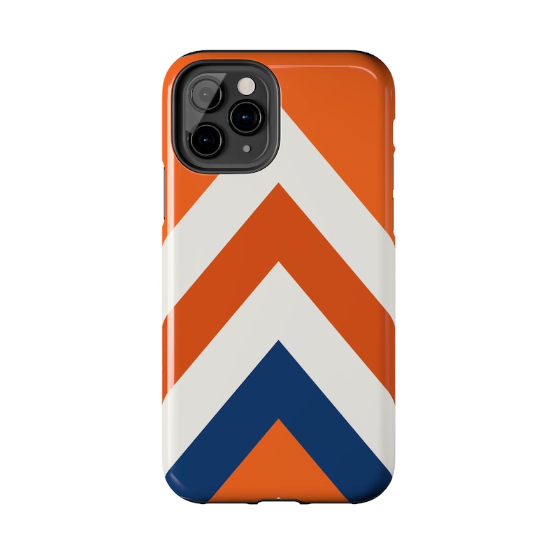 Abstract Racing Stripe Phone Case, Orange Deep Blue Geometric Cover (Zandvoort Orange), Retro Motorsport Gift imagen 9
