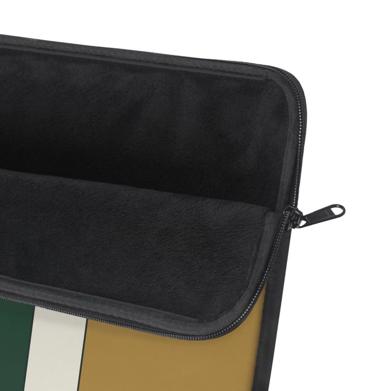 Abstract Racing Stripe Laptop Sleeve, British Racing Green Brass Geometric Laptop Case (Brooklands Green), Gift for Car Lovers imagem 10
