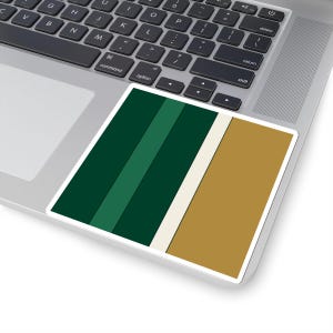 Abstract Racing Stripe Sticker, British Racing Green Brass Geometric Vinyl Decal (Brooklands Green), Car Lover Gift image 6