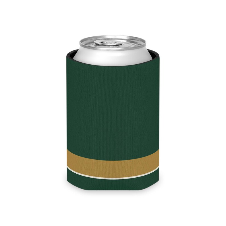 Abstract Racing Stripe Can Cooler, British Racing Green Brass Geometric Can Insulator (Brooklands Green), Motorsport Gift image 5