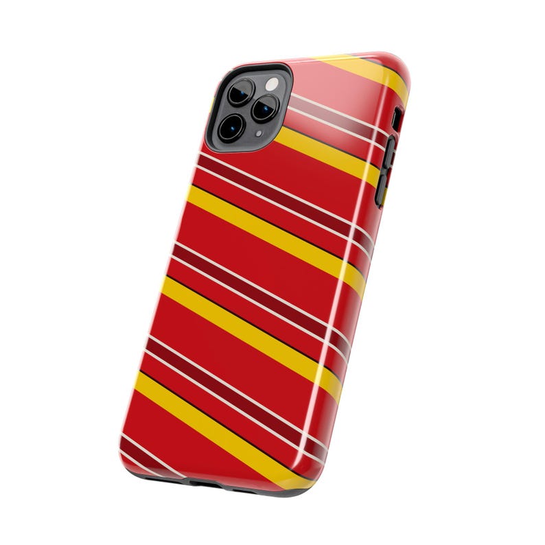 Abstract Racing Stripe Phone Case, Racing Red Shield Yellow Geometric Cover (Modena Red), Retro Motorsport Gift image 16